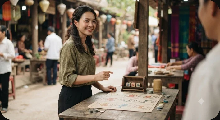 Bàn chơi bầu cua truyền thống với các biểu tượng động vật phát sáng, thể hiện nguồn gốc trò chơi dân gian.
