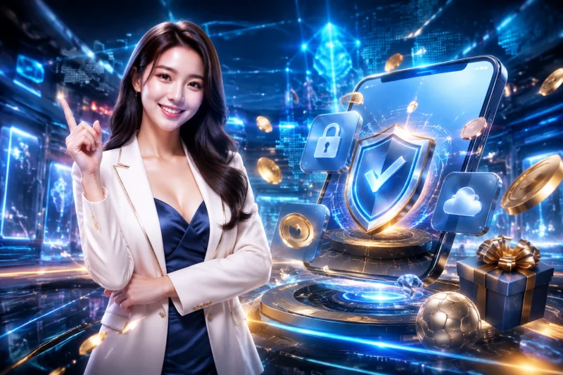 Cinematic illustration of mobile app security principles with protective shield, checkmark, and digital safety indicators