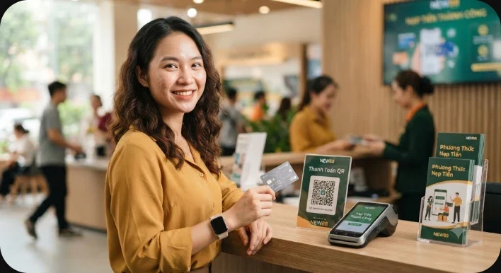 Hình ảnh minh họa tổng quan các phương thức thanh toán phổ biến khi nạp tiền NEW88.