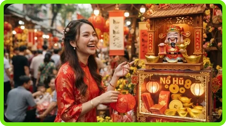 Minh họa cảnh nổ hũ jackpot với vàng bạc bay tung tóe
