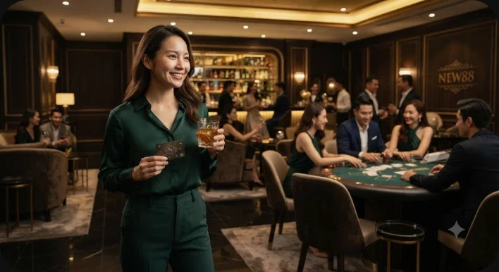Người chơi sẵn sàng tham gia trải nghiệm Casino NEW88 với dealer trực tuyến