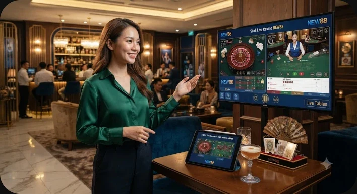 So sánh các sảnh live casino khác nhau tại NEW88 với bàn Baccarat và Roulette