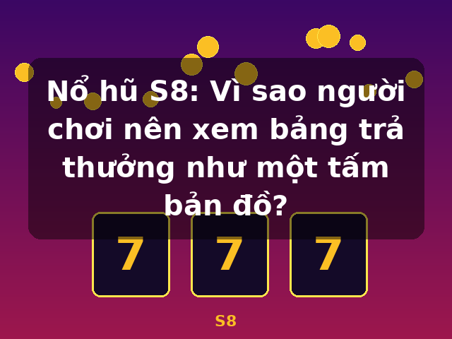 Nổ hũ S8: Vì sao người chơi nên xem bảng trả thưởng như một tấm bản đồ? - S8